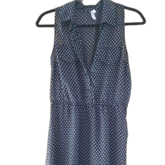 Xhilaration Sheer Black with White Polka Dot Sleeveless Dress Sz M - Picture 1 of 5